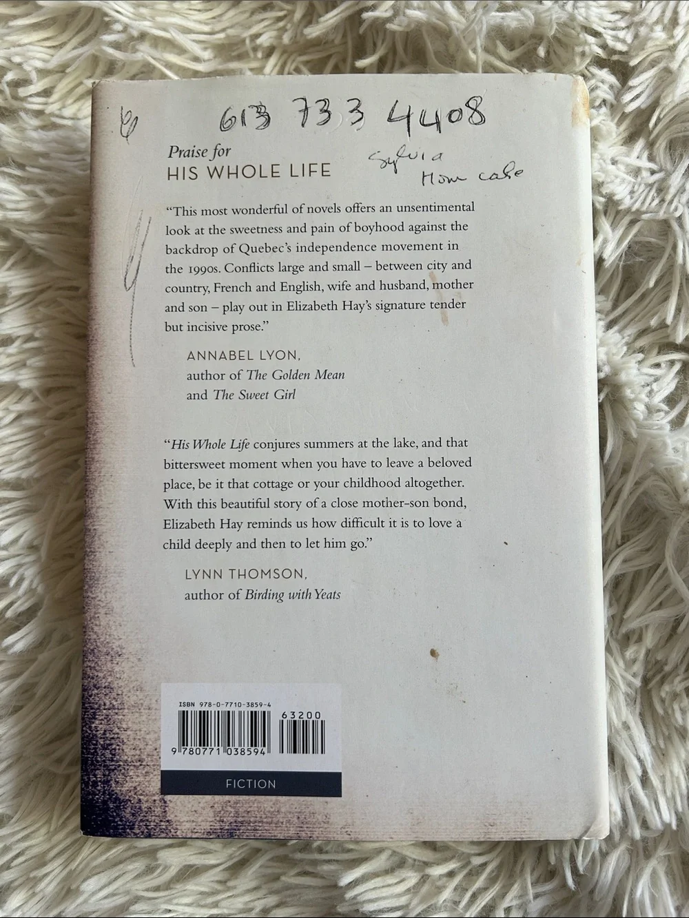 Elizabeth Hay - “His Whole Life” novel (White hardcover Cover with Sepia Tones) - Picture 2 of 4